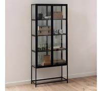 Seaford Display Cabinet - 2 Door - Black Metal
