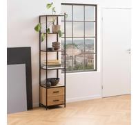 Seaford Display Cabinet - 2 Door - Oak and Black Metal