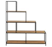 Seaford Oak and Black Large Open Shelving Unit