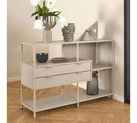 Seaford Shelving Unit - 2 Drawer - Grey Melamine and Metal