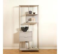 Seaford Shelving Unit - 2 Drawer - Tall - Grey Melamine and Metal