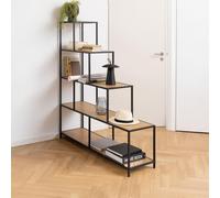 Seaford Shelving Unit - Large Open - Oak and Black Metal