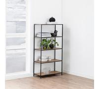 Seaford Shelving Unit - Low Open - Oak and Black Metal
