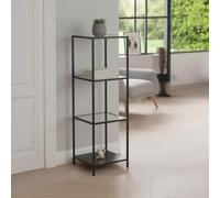 Seaford Shelving Unit - Narrow Open - Oak and Black Metal
