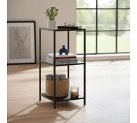 Seaford Shelving Unit - Small Open - Clear Glass and Black Metal