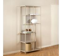 Seaford Shelving Unit - Tall - Slatted - Grey Melamine and Metal