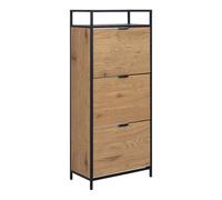 Seaford Shoe Cabinet in Black and Oak