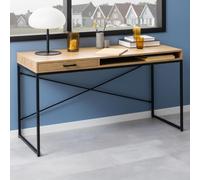 Seaford Storage Desk - Large - Oak and Black Metal