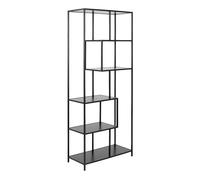Furniture To Go Seaford Tall Black Metal Bookcase With 5 Black Shelves
