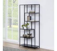 Seaford Tall Bookshelf - Black Melamine and Metal