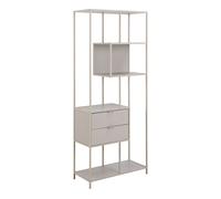 Seaford Tall Grey Metal 2 Drawer Bookcase with 4 Shelves
