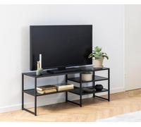 Seaford TV Unit - 120cm - Black Melamine and Metal