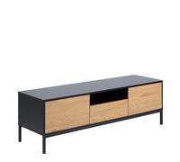 Seaford TV Unit 2 Doors 1 Drawer in Black & Oak
