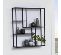 Seaford Wall Rack - Black Melamine and Metal
