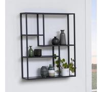 Seaford Wall Rack - Oak and Black Metal