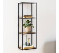 Seaford Wall Shelf - Narrow - Oak and Black Metal