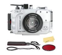 Seafrogs Tough Tg7 [60M/195Ft] Professional Underwater Camera Scuba Case Waterproof Diving Housing For Om System Tg7 Olympus Tough Tg-7 Tg7 -White