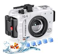 Seafrogs Underwater Camera Housing for Olympus TG-6, Professional Underwater Accessories 195FT/60M for Olympus Tough TG-6 (White)