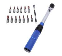 SEAFRONT 1/4 Inch Drive 72 Tooth Ratchet Torsion Wrench Set 2-24N.m Adjustable Torque Wrench with 13 Bits and Connecting Rod for Bike and Motorcycle Maintenance