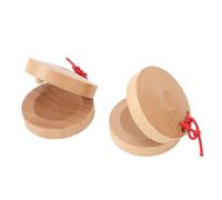 SEAFRONT 1 Pair of Wooden Castanets, Beech Wood, Develop Rhythm Skills, Ideal for Kids Music Education and Family Activities