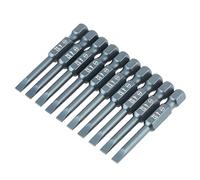 SEAFRONT 10pcs 1/4inch Hex Shank Bits, S2 Alloy Steel Slotted Bits 50mm Blue Treatment Magnetic Head, with 6.3mm Hex Shank for Electric Drills Air Screwdrivers