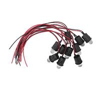 SEAFRONT 10Pcs LED Pre Wired Prewired Board Pilot Indicator LED Diode Light with Waterproof Line for Dash Board Car Lighting Brake Light 10mm 12V (White)