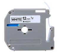 SEAFRONT 12mm Label Tape, PET Accessories for PT-65 PT-70 PT-80, Alcohol Resistant, Strong Adhesion, Black on White
