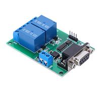 SEAFRONT 2 Channel Serial Relay Switch Module, DC 12V RS232 Interface Low Level Output Relay Switch Board TB351, for Remote Control, Simple, Stable Performance