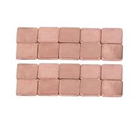 SEAFRONT 20 Pcs Copper Heat Sink Red Computer Heat Sink Shim 15x15mm Computer GPU Heat Sink Shim Pad for Passive Cooling (1.8mm)
