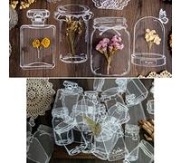 SEAFRONT 20Pcs Transparent Dried Flower Bookmarks, Beautiful Clear Flower Stickers, Parent-Child Activities, Enjoy Fun. Exquisite Decoration, Full of Breath, Bookmarks Craft (Type-2)