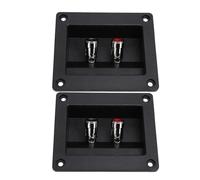 SEAFRONT 2PCs Square Design Loudspeaker -Box Terminal for Car RV -Boat, Versatile Loudspeaker Terminal Plates, Black