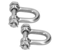 SEAFRONT 4PCS D Ring Anchor Shackle, 304 Stainless Steel Bow Shackle with Screw Pin, Heavy Duty 500kg Lifting Load for Marine Hardware and Boat Use