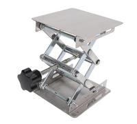SEAFRONT 4x4 Inch Stainless Steel Lab Jack Scissor Stand Platform Expandable Lift Stand Table Lab Lift Table Scissor Lifting Jack with Hand Wheel for Physics Chemistry Biological