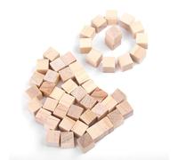 SEAFRONT 50Pcs Wooden Blocks Craft, Smooth Wood Cubes, Ideal for Kids and Artists, for Creative Projects (10mm (50 Pieces))