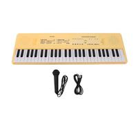 SEAFRONT 54 Key Electronic Piano Keyboard Digital Piano Music Keyboard 8 Tones 6 Songs 5 Rhythms Recording Mic USB or Battery Power for Kids Beginners (Yellow)
