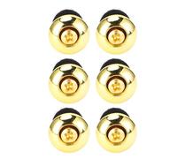 SEAFRONT 6pcs Guitar Strap Peg Locks Smoothly Iron Guitar Strap Buttons End Pins Easy Installation (Gold)