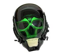 SEAFRONT Adjustable Cyberpunk Helmet with Voice Remote Control, Glowing Skull, Luminous Cosplay Helmet for Men Women, Costume Accessories for DJ Parties