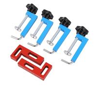 SEAFRONT Aluminum Alloy Corner Clamp Set with 4 Clamps 2 Positioning Squares for Woodworking Assembly, 90 Degree Right Angle Clamp, Precise 90° Alignment for Furniture and Frame