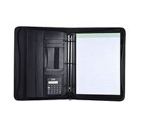 SEAFRONT Business Portfolio, Soft PU Leather Document Folder with Calculator and Multiple Pockets for Job Seekers and Professionals