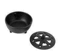 SEAFRONT Cast Iron Incense Burner Holder with Lid Vintage Tripod Shaped Incense Aromatherapy Burner for Home Decoration Black, SEAFRONTx8qmvyfcu5