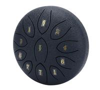 SEAFRONT Chakra Rain Drum 11 Tones 6 Inch Carbon Steel Tongue Drum Complete Kit with Mallets Stand for Relaxation Garden Yard Outdoor Decor (Blue)