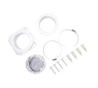 SEAFRONT Dryer Vent Connector Kit, Stainless Steel Clamps and Aluminum Foil Hose Dryer Exhaust Adapter 4in X 2.6ft for Laundry Room Wall Vent Connection and Home Duct Setup