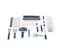 SEAFRONT Drywall Tool Set Stainless Steel Paint Scraper Roller Putty with 100cm Telescopic Pole for Home Industrial Wall Repair