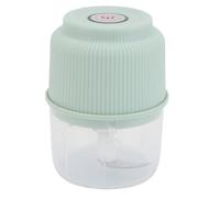 SEAFRONT Electric Garlic Chopper, ABS USB Rechargeable Garlic Grinder 260ml with 2 Stainless Steel Blades, One Touch Mini Food Processor for Onion Veggie Home Kitchen Daily Cooking (Light Green)