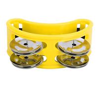 SEAFRONT Elliptical Foot Tambourine, High-Impact ABS Plastic, Jingle Percussion for Musicians, Portable and Easy to Use (Yellow)