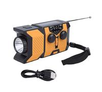 SEAFRONT Emergency Hand Crank Radio Portable NOAA Weather Radio with AM FM WB 2000mAh Power Bank Solar Charger and LED Flashlight for Camping Outdoor Emergency