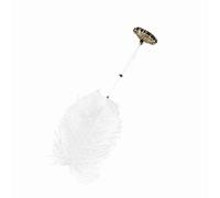 SEAFRONT Feather Quill Pen, Elegant Metal Holder, Romantic Signing Pen for Weddings, Guestbooks and Special Occasions (Gold)