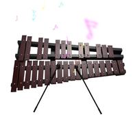 SEAFRONT Foldable Glockenspiel Xylophone with 30 Notes, 5mm Thick Aluminum Keys for Learning and Performing Music (Coffee)