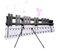 SEAFRONT Foldable Glockenspiel Xylophone with 30 Notes, 5mm Thick Aluminum Keys for Learning and Performing Music (BlackWhite)