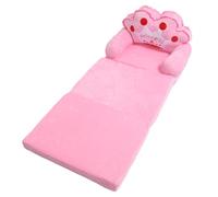 SEAFRONT Folds Couch Bed Sweet Princess Tiara Toddler Armrest Chair to Nod or Read, Pink (Folding in Thirds)